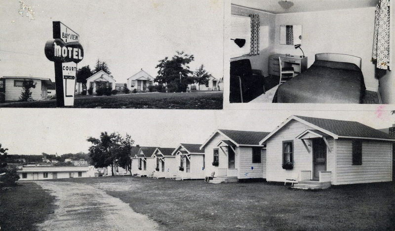 Bay View Motel - Vintage Postcard